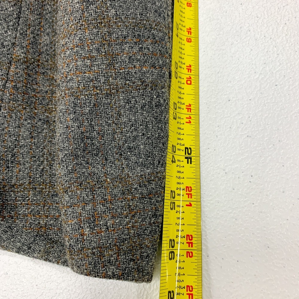 Wall Street Blazer Mens 42 Gray Plaid Tweed Shetland Lambswool Scotland Jacket - Picture 13 of 14